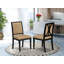 Service de table 5 pièces comprenant une table ronde et 4 chaises en polyester, noir sablé-178787108-178787106-168004697