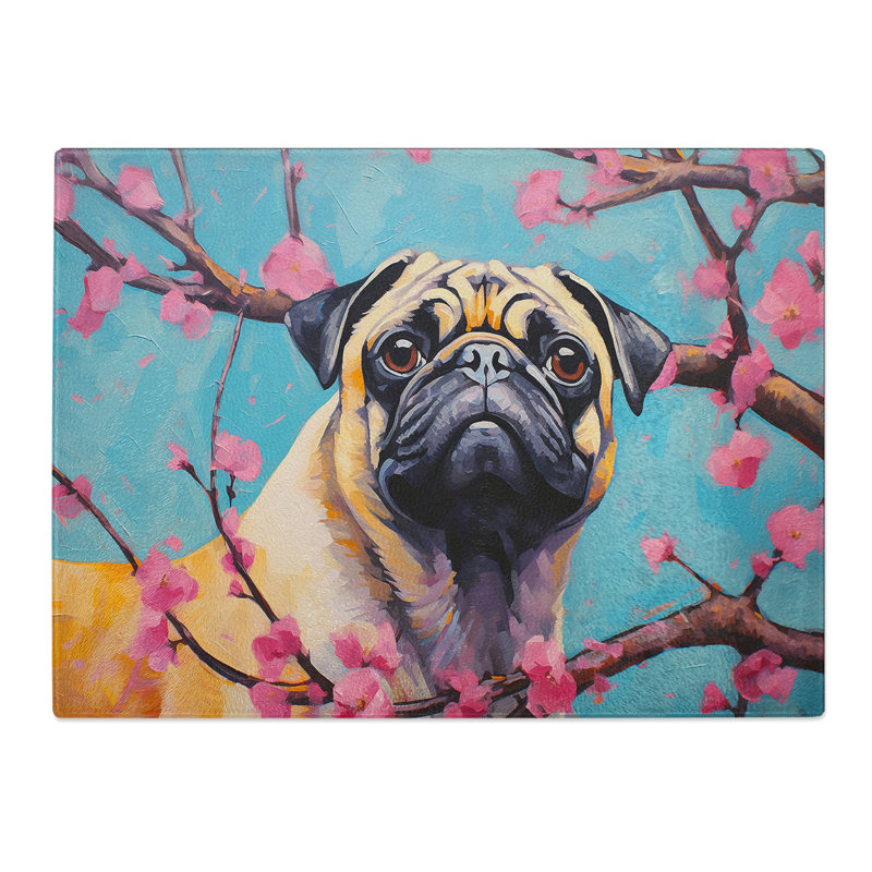 Pug Contemporary  Glass Chopping Board
