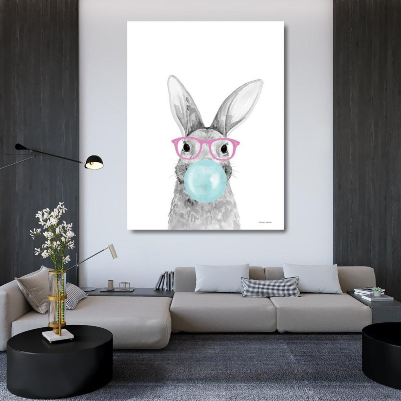 «Trinx Nieman, Rachel», reproduction d'art sur toile tendue: Bubble Gum Buny, H 47 po x l 36 po