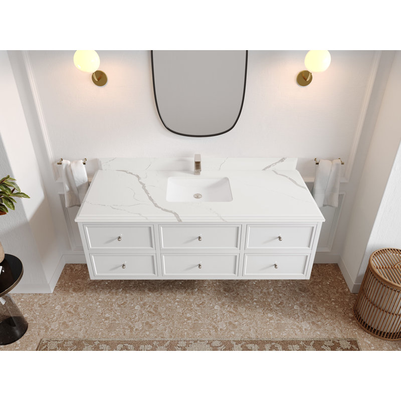 Ensemble de meuble-lavabo simple 60 po Roswell, Calacatta Laza