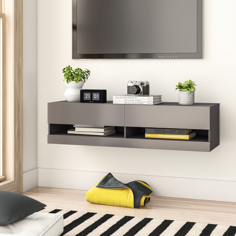 Ruggles Unfinished Floating TV Stand for TVs up to 55", Grey