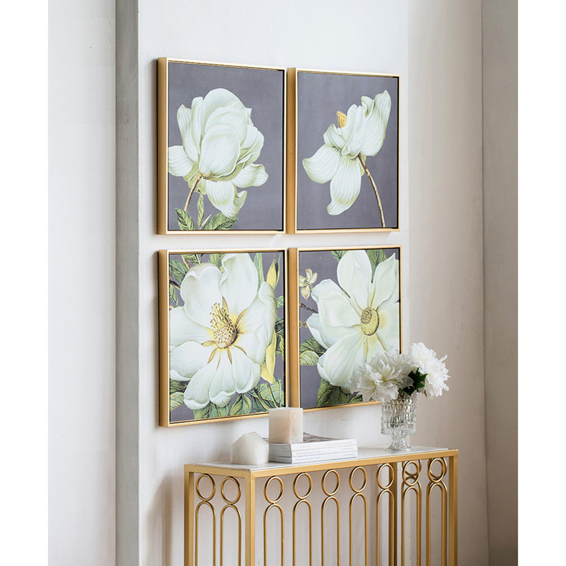 20 x impressions botaniques blanches et dorées pour la maison, de 4, décor à la maison, impressions de décor de salon, cadre ps, convient à toutes les pièces