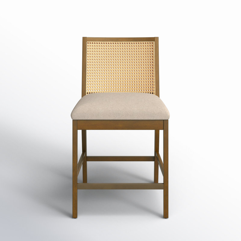 Antonia Cane Armless Counter & Bar Stool, Brown/Natural/Taupe, Counter Stool (27" Seat Height)