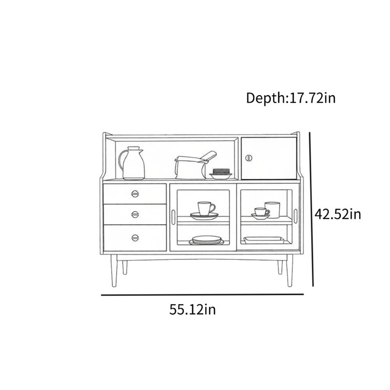 Armoire d'appoint multifonctionnelle à pieds hauts