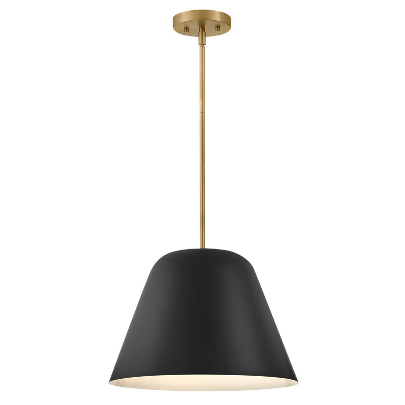 Cayson 1 - Light Lacquered Brass Pendant, Black, Black