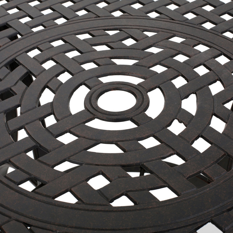 Table de salle à manger d'extérieur en fonte d'aluminium, bronze