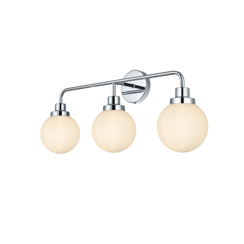 Éclairage de salle de bain à intensité variable 3 lumières Ackerson, Blanc givré, Doré, 3 lumières