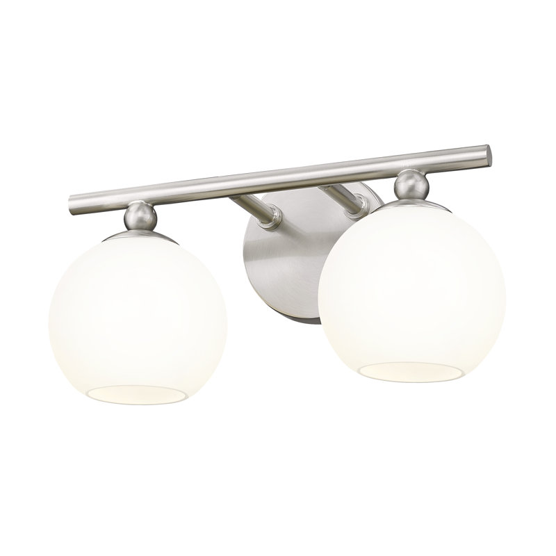 Éclairage pour meuble-lavabo à 2 lumières Heidi, Nickel brossé