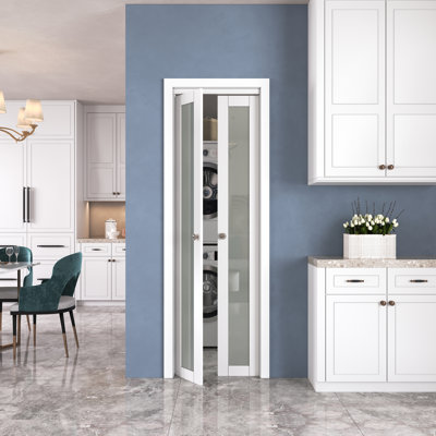 A 80'' Solid + Manufactured Wood without Installation Hardware Kit French Doors