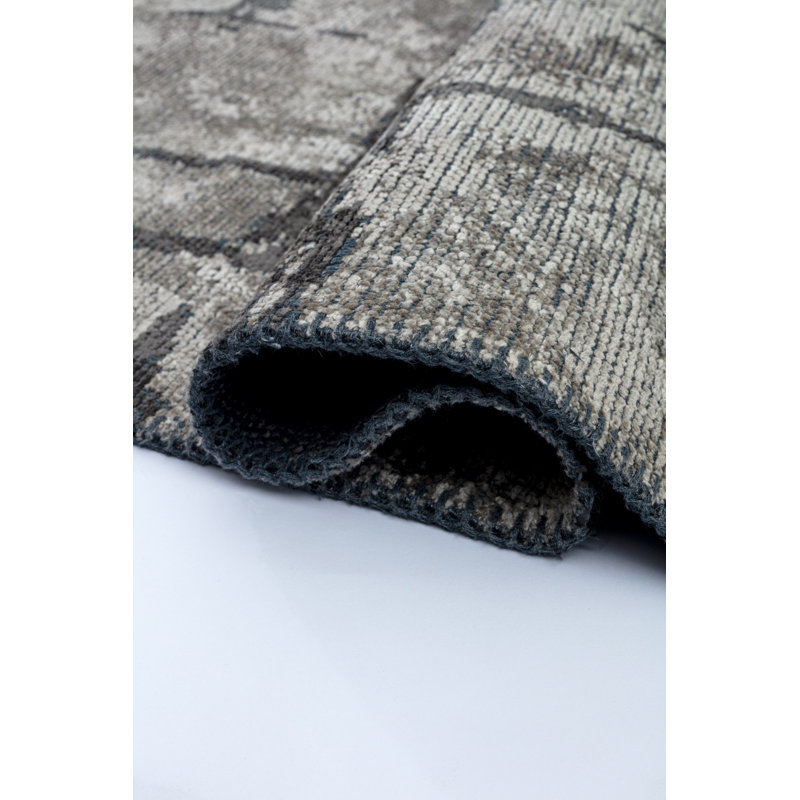 Rapture Geometric Area Rug in Black/Gray, Rectangle 7'10" x 9'10"