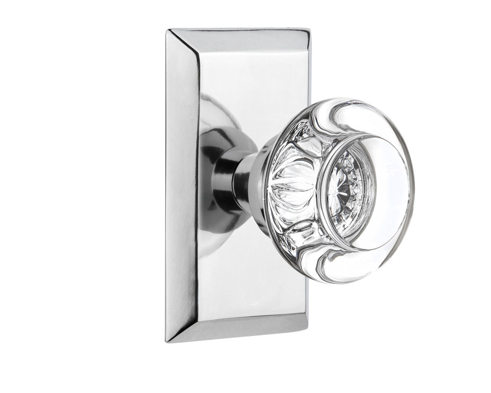 Studio Plate with Round Clear Crystal Door Knob Nostalgic Warehouse 