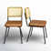 Bodnar Ratten Back Tufted PU  Upholstered Dining Side Chair