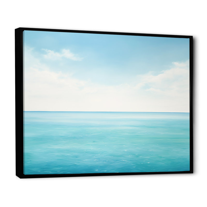 Impression sur toile Ocean Minimalisme Horizon II, H 16 po x l 32 po x P 1 po, Cadre flottant noir