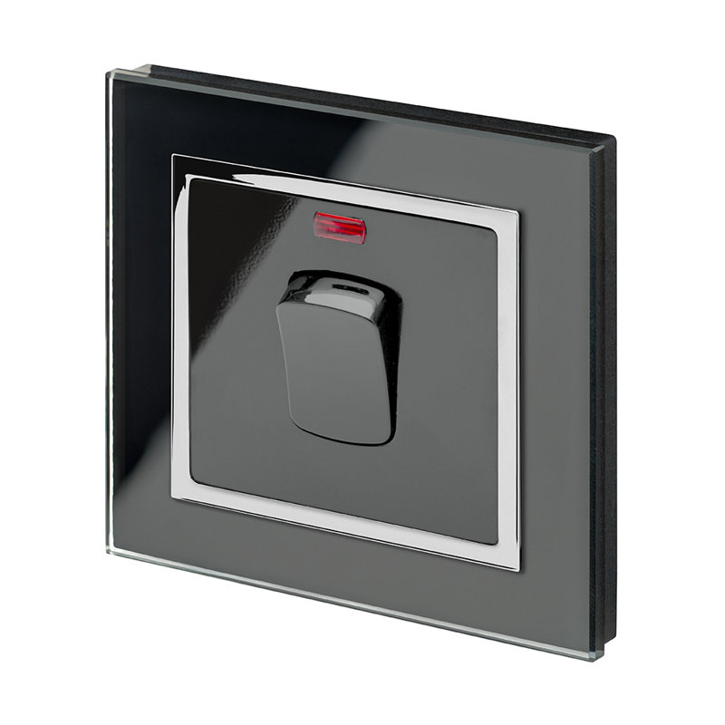 Crystal CT 20A DP Switch With Neon Black, Black