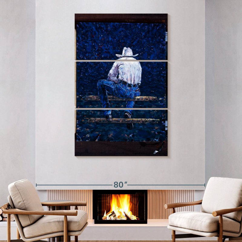 Cowboy abstrait Leisha, H 74 po x l 48 po