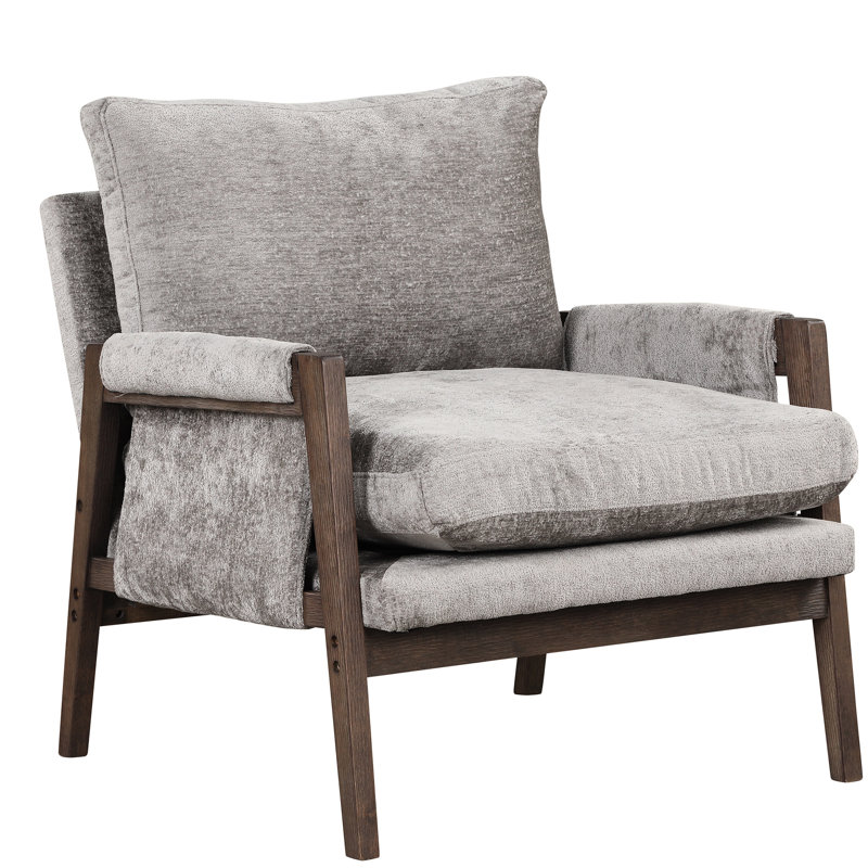 Fauteuil gris - style moderne Mid-Century pour, salles d'étude, fauteuil d'appoint en velours de bureau et tous les espaces de vie élégants