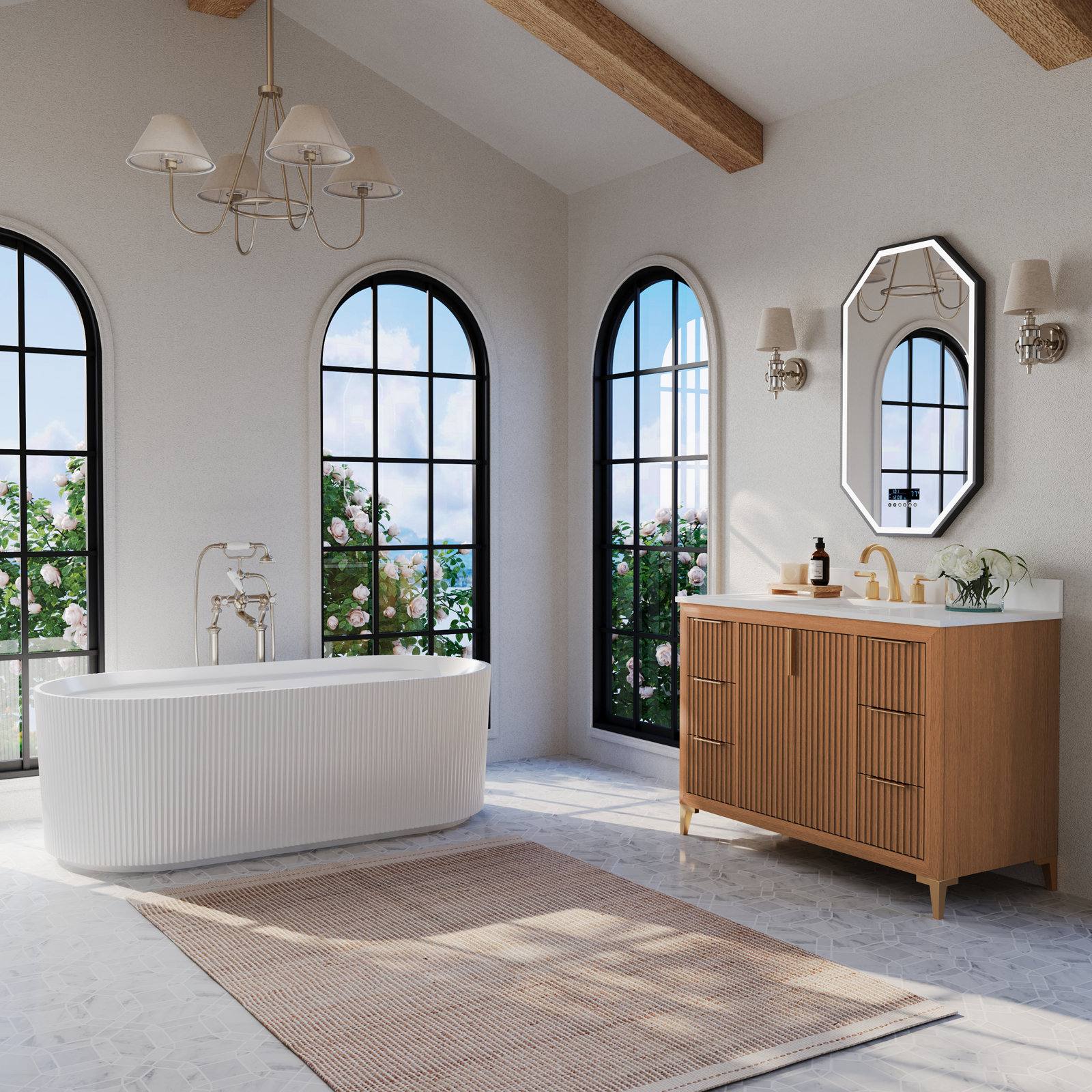 Turlington Oak Single Bathroom Vanity, Sienna, 48"