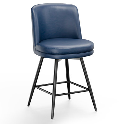PU Leather Contemporary Bar Stool Swivel Feature, PU Leather & Durable Quality