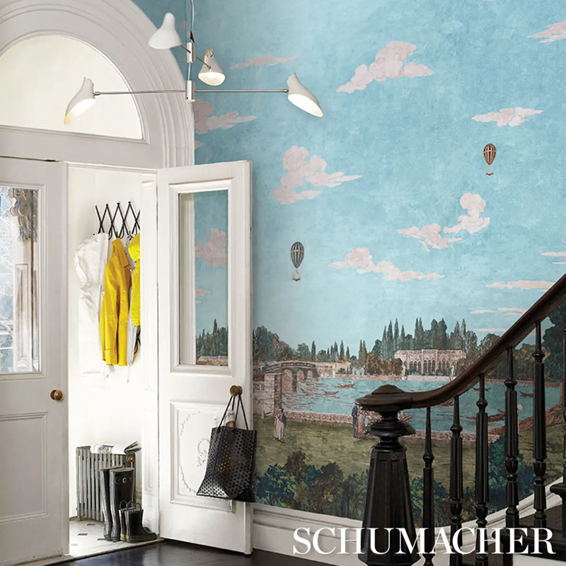 Schumacher X Carl D'Aquino Wallpaper by Carl D’Aquino, Blue