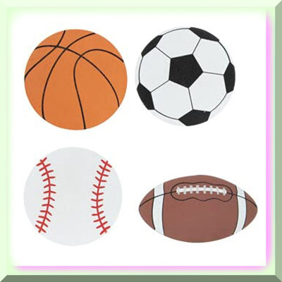 Multi-Sport Wooden Cutouts Set - 4 Mini Pieces