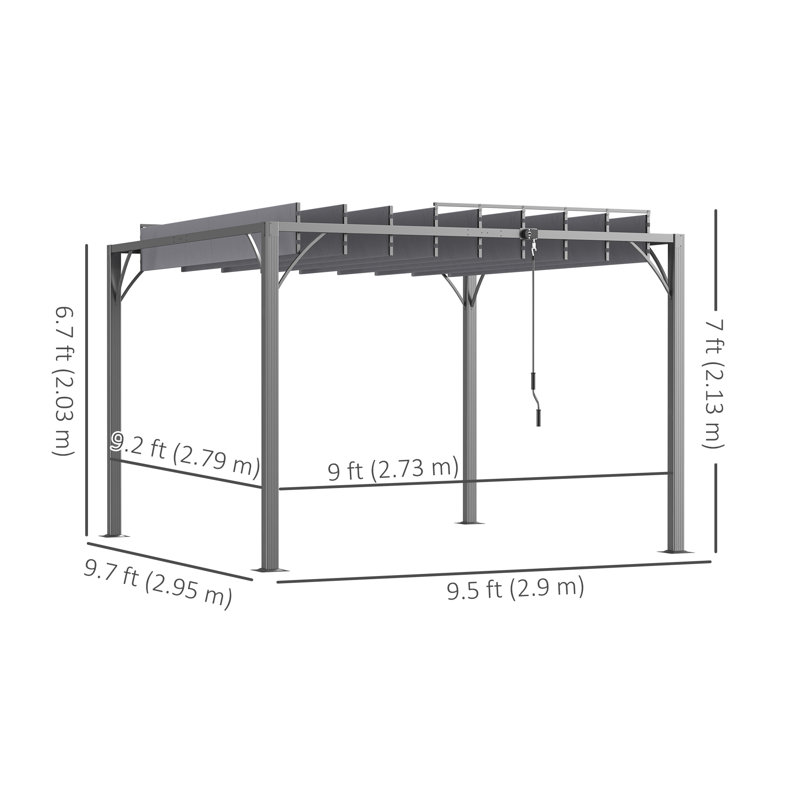 Pergola en bois massif l 10 pi x x P 10 pi Verona
