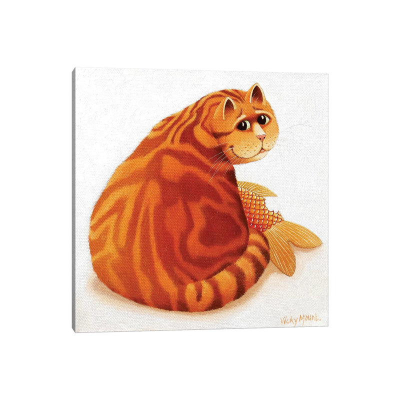 Koi Cat 1 Piece Wrapped Canvas Painting, 66.04 cm H x 66.04 cm W x 3.175 cm D