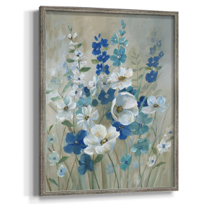«Blue Garden I», reproduction encadrée - bois massif 47049