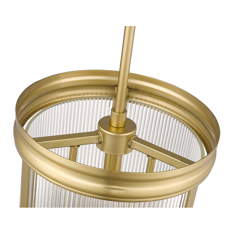 Luminaire suspendu tambour 3 lumières Swati, Or moderne