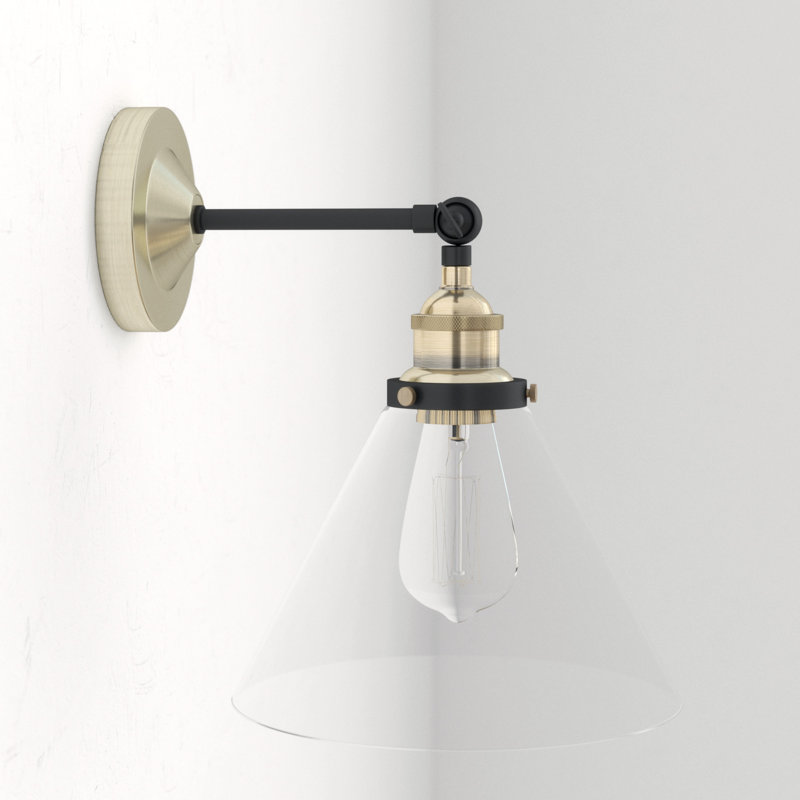 Schell Armed Sconce, Gold/Black