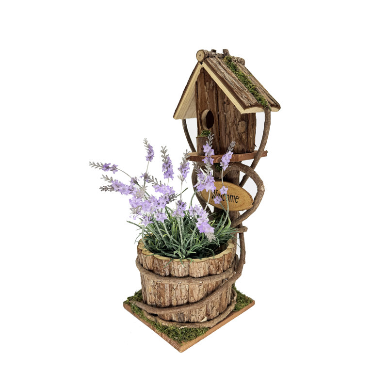 Pot à fleurs Welcome Tree-Bark Birdhouse