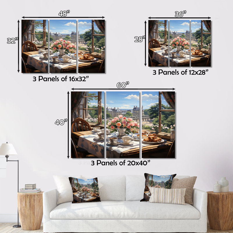 «Country Club Af Afres Tea IV», reproduction sur toile 3 pièces, H 28 po x l 36 po x P 1 po