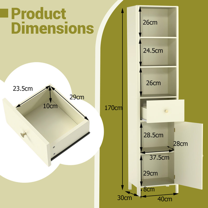 Freestanding Bathroom Cabinet, Beige