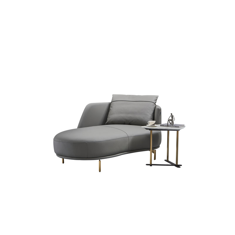 Chaise longue rembourrée Giovanne, Gris foncé