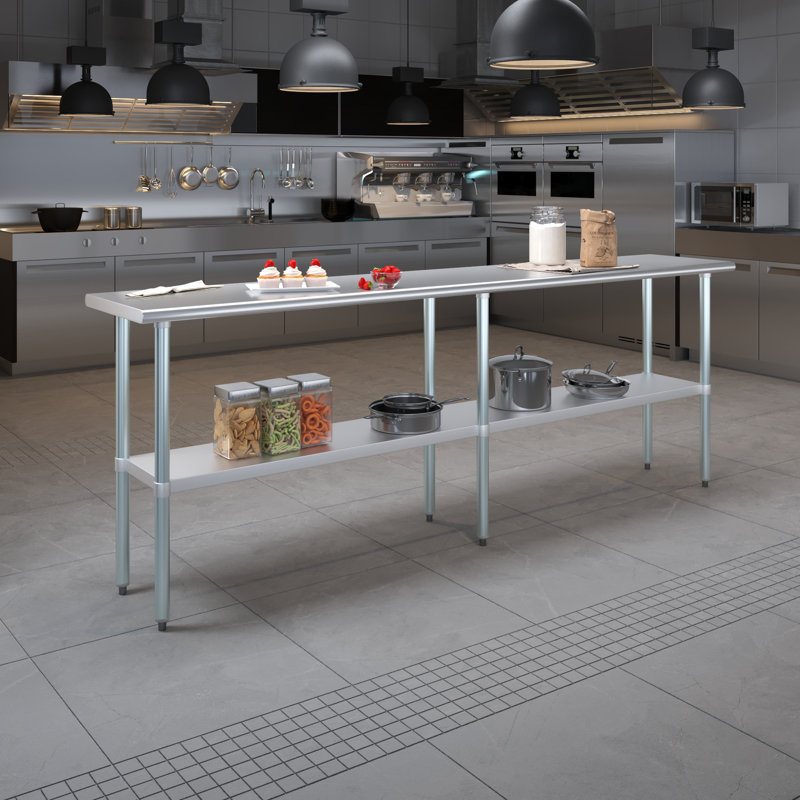 Table en acier inoxydable 18 po x 96 po