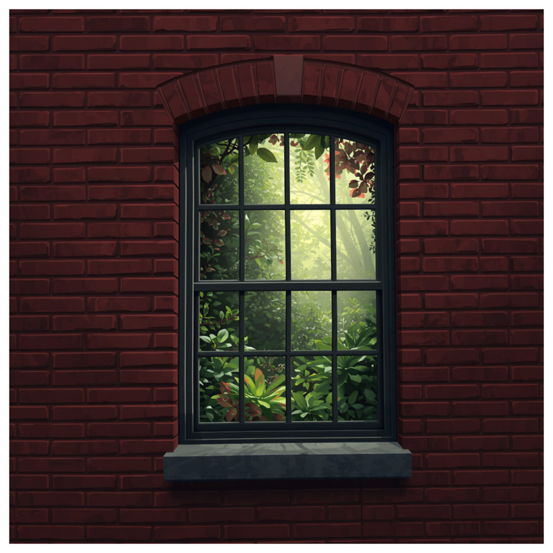 Couvre-lit matelassé pour fenêtre Brick Wall, Lit simple
