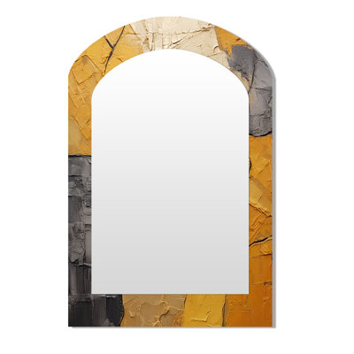 Miroir mural décoratif asymétrique minimaliste en céramique botanique jaune minimalisme