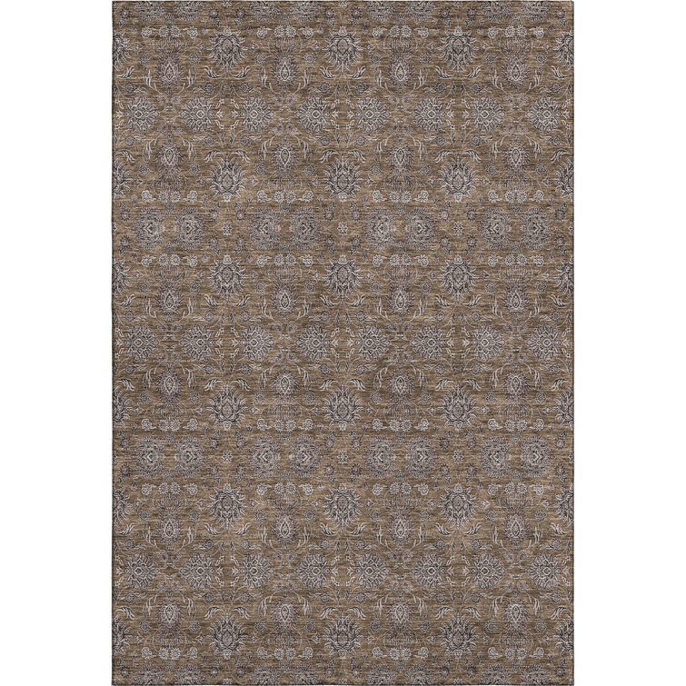 Premium Machine Washable Prisco Chocolate Rug