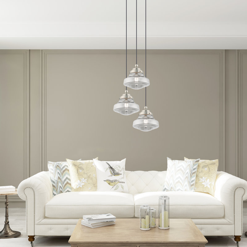 1 - Light Pendant, Smoke, Brushed Nickel