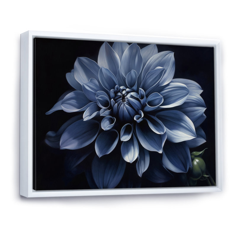 «Black Black Dahlia Garden Palette II», reproduction sur toile, 30" H x 40" W, Cadre flottant blanc