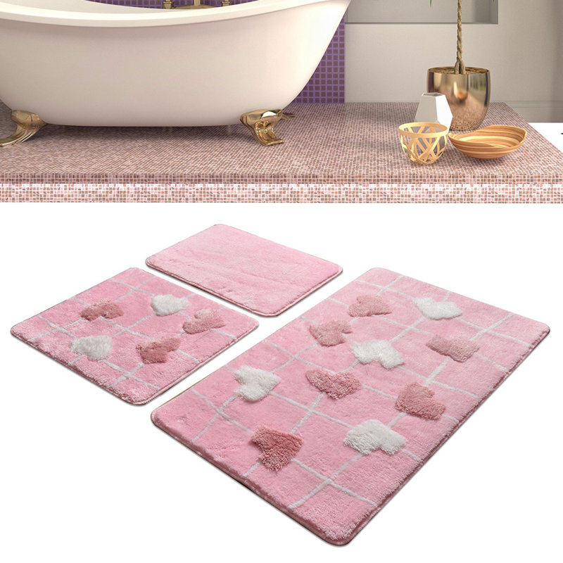 Tapis pour salle de bain Lemay, Rose