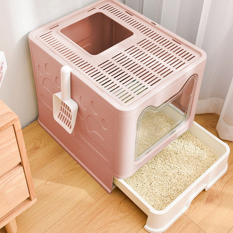Plastic Litter Box, Pink