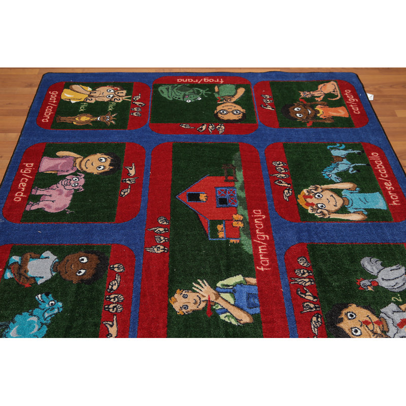 Tapis bleu en laine de velours Kilmersdon