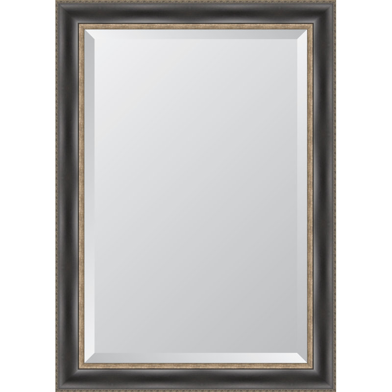 Miroir mural en relief noir avec éclat, H 42,25 po x l 30,25 po
