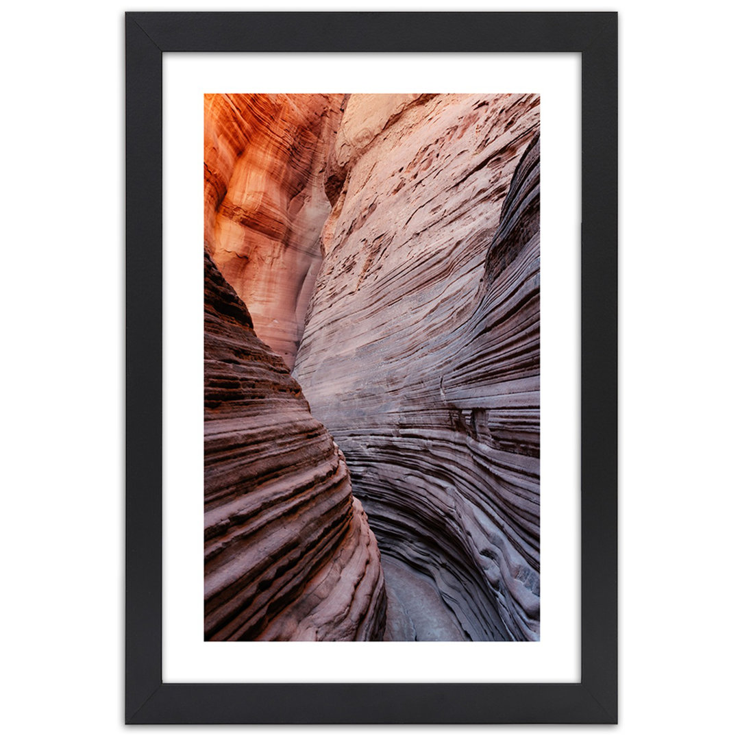 Gerahmter Grafikdruck, Arizona Canyon Berge Rot