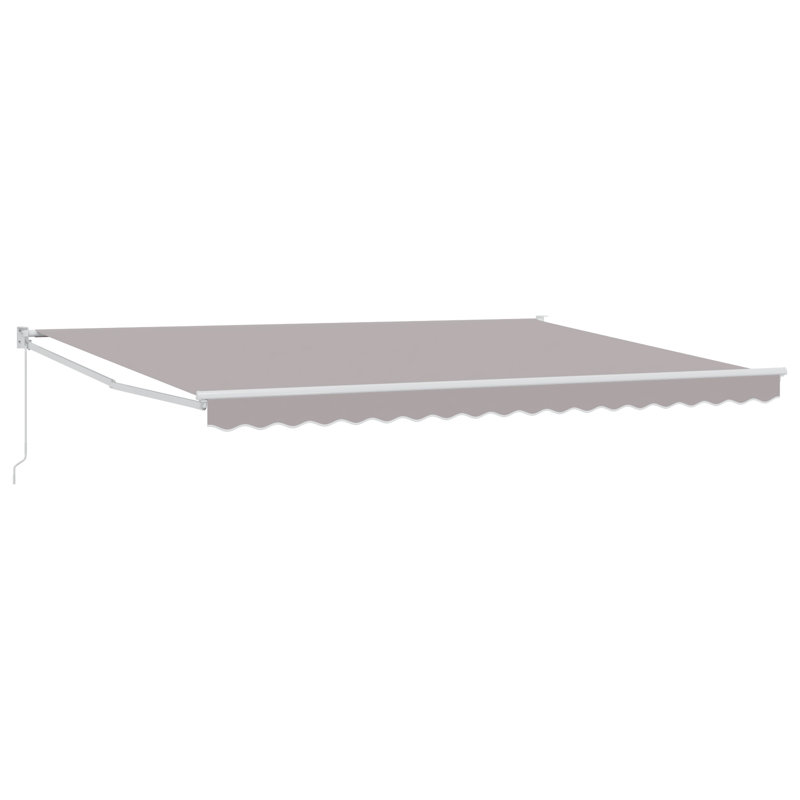 Brayden Studio Retractable Patio Awning, 450 cm W x 300 cm D, Grey/White