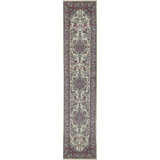 Hand-Knotted High-Quality Ivory, Pink, and Green Runner