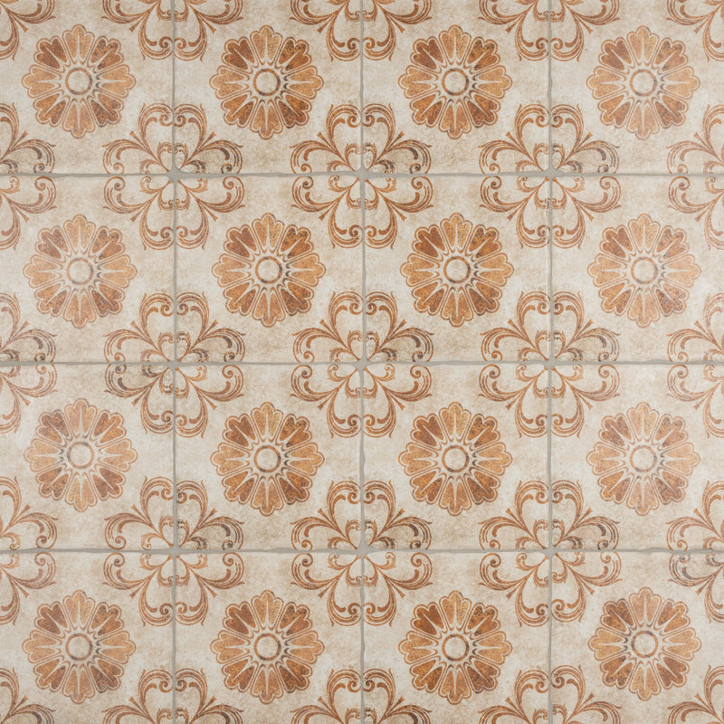 Costa 7.75" x 7.75" Ceramic Patterned Wall & Floor Tile
