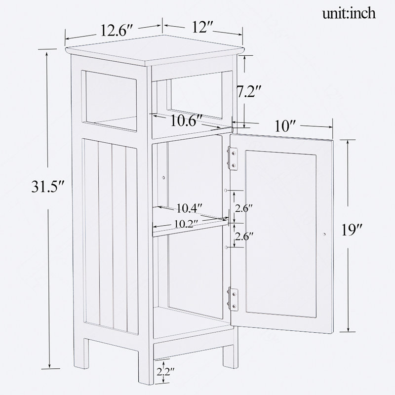 Bathroom single door cabinet