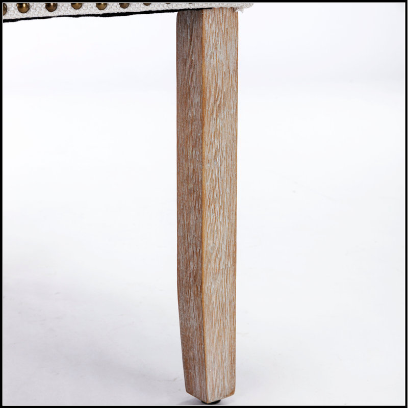 Chaise de salle à manger haut de gamme rembourrée en bois massif et lin avec pieds en bois durable pour une assise élégante et confortable
