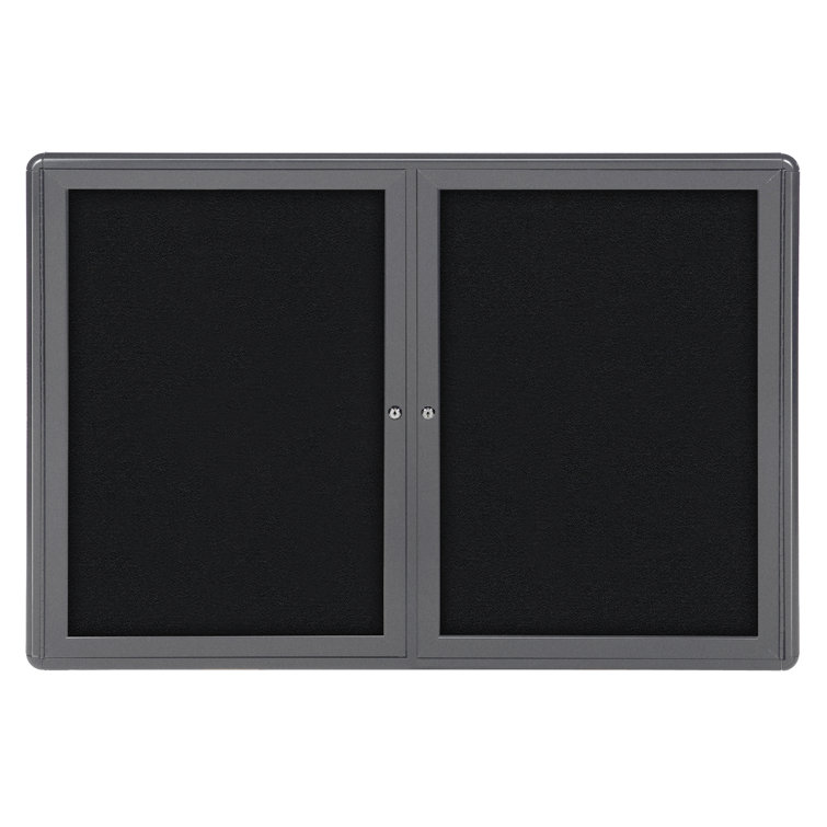 Ovation Enclosed Cabinet Fabric Bulletin Board